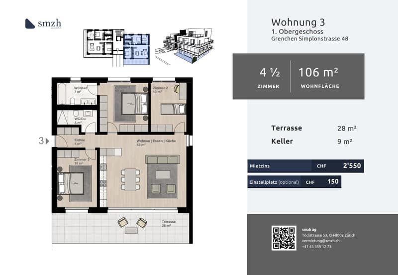 Appartamento moderno 4.5 locali con terrazza a Grenchen (2)