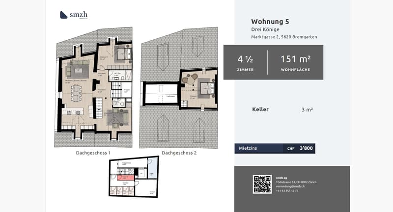 Charmante, kernsanierte 4.5-Zimmer-Dachmaisonettewohnung (2)