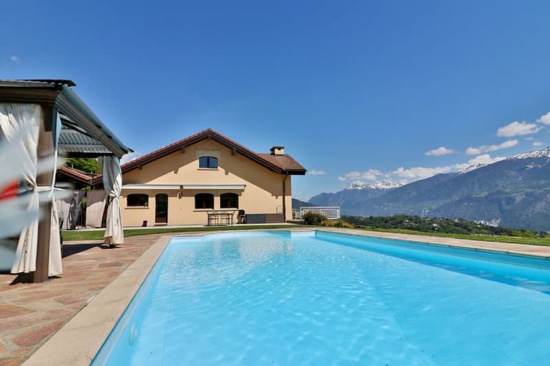 Villa avec piscine à Savièse - Vue panoramique (6)