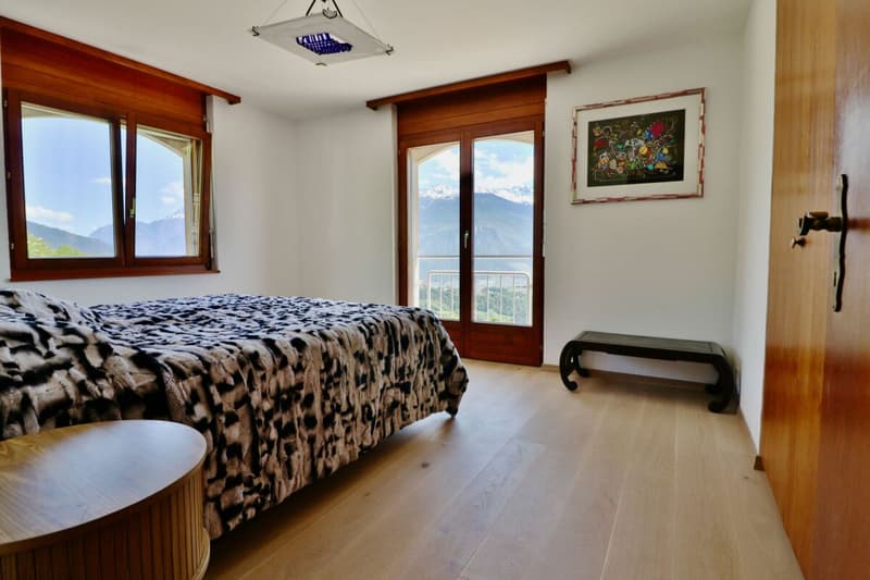 Villa + 2.5 pces avec piscine à Savièse - Vue panoramique (5)