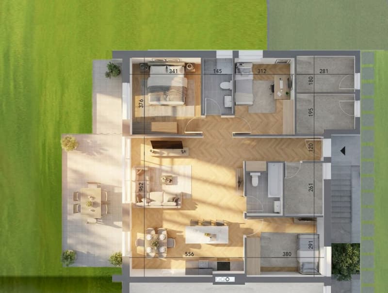 A1 - Les Vignobles de l'Arche - 4.5 pces avec jardin (lot 1 au rez) (4)