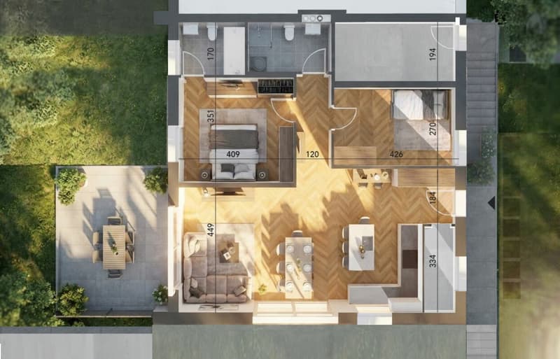 A2 - Les Vignobles de l'Arche - 3.5 pces avec jardin (lot 2 au rez) (4)
