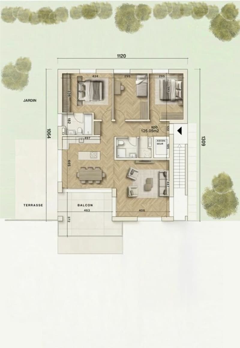 B - Les Coteaux de l'Arche - 4.5 pces dans immeuble de 2 appartements (6)