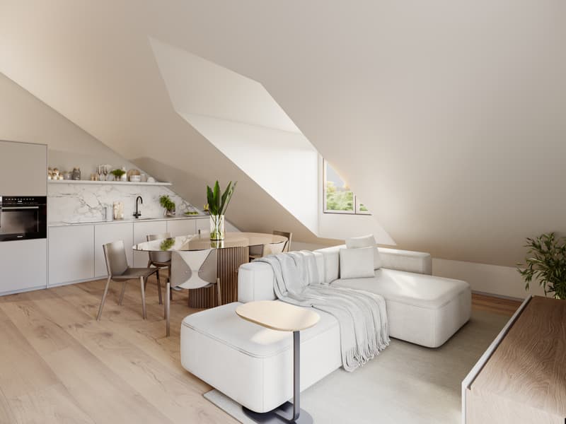 Superbe appartement de 3,5 pièces avec vue dégagée sur le village et la chaine des montagnes (2)