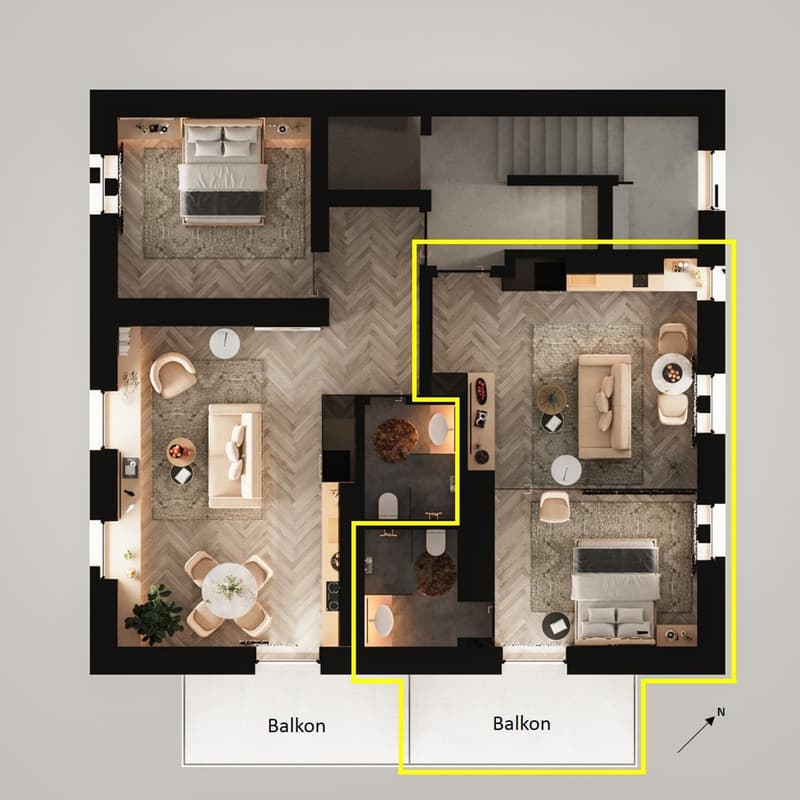 Moderne, kernsanierte und vollmöblierte 2- 2.5-Zimmer-Appartements in Altstetten. (11)