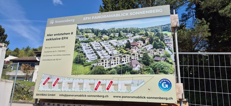 Neubau 5.5-ZI-EFH mit Attika-Geschoss / Reinach AG - Sonnenlage und Weitblick (14)