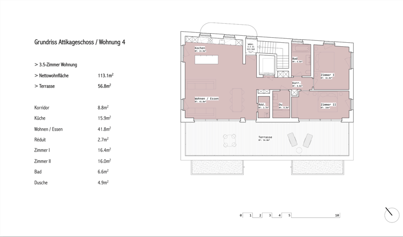 Neubau am Starenweg - grosszügige 3½-Zi.-Attikawohnung mit 56m² Terrasse (3)