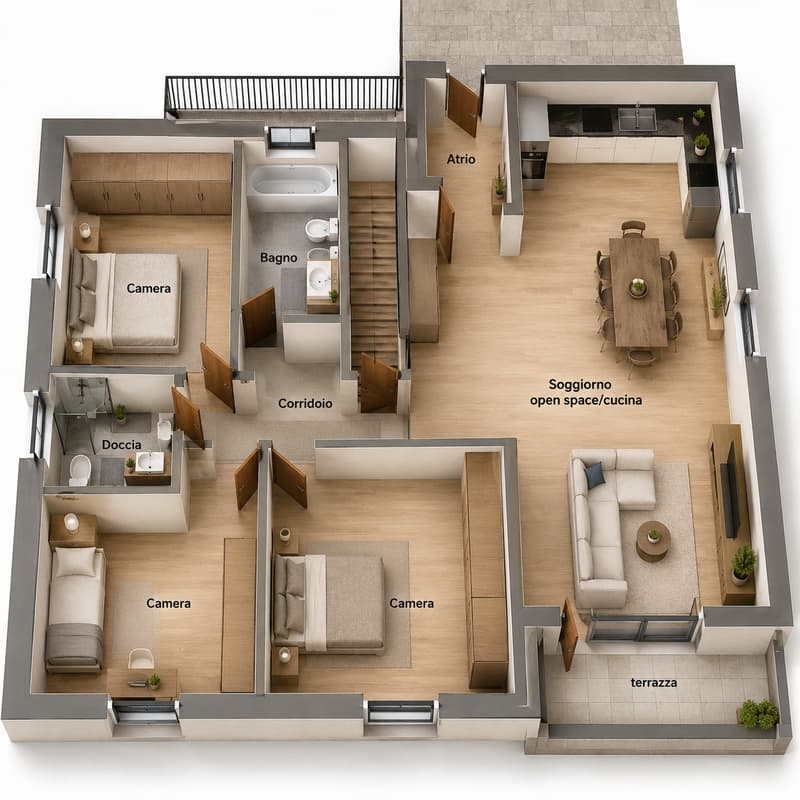 NUOVA EDIFICAZIONE A CRESCIANO – CASA BIFAMILIARE CON DUE APPARTAMENTI INDIPENDENTI (13)