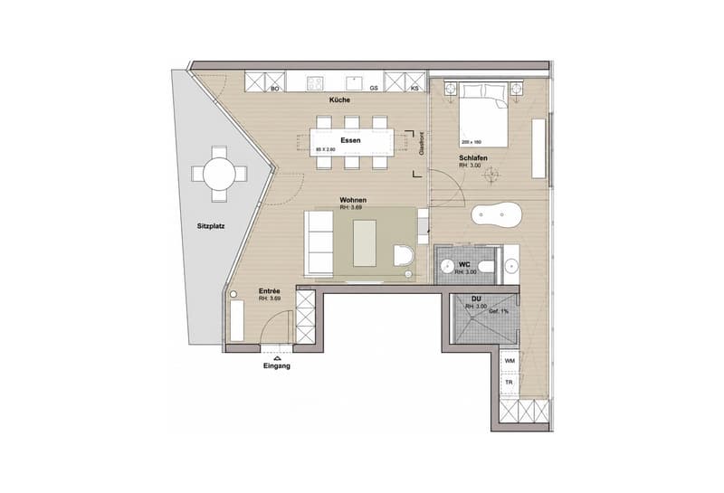 Aussergewöhnliche Loftwohnung mit Garten und Raumhöhe bis 3.69 m (2)