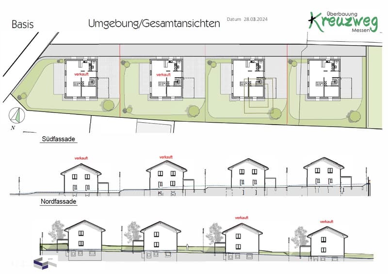 Floor plan with 5 houses and 5 units