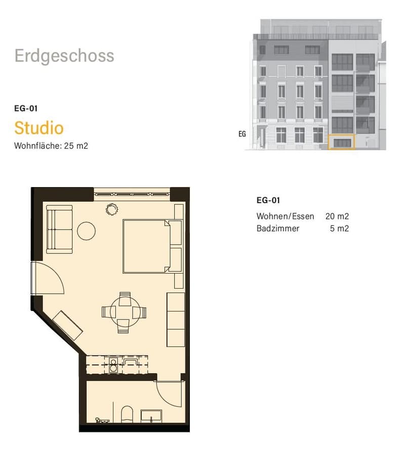1.0 Zimmerwohnung in Basel (2)