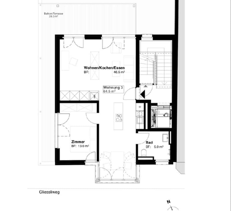 Moderne Wohnung mit grossem Balkon (9)