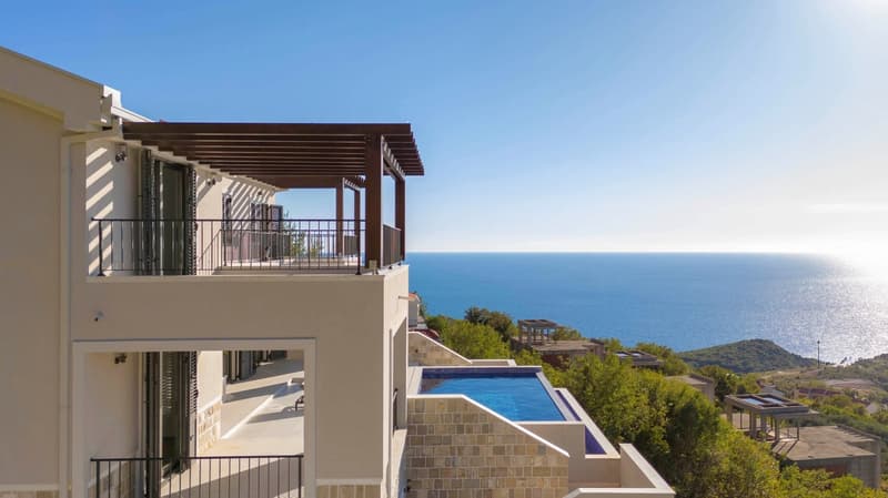 2-story villa, elevated, balcony, pool, ocean view