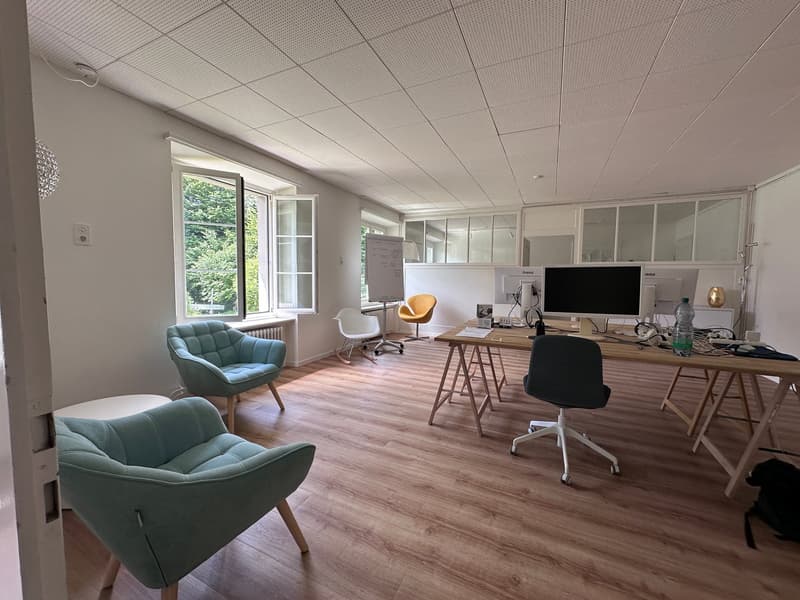 Helles, voll ausgestattetes Büro mit schönem Parkett (2)