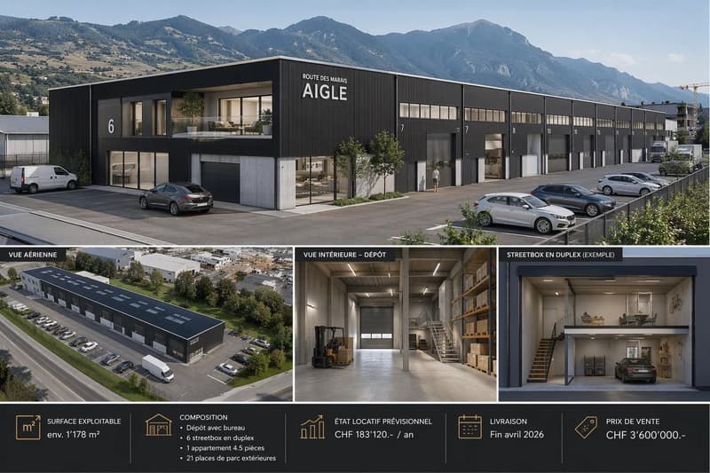 OPPORTUNITÉ INVESTISSEUR – HALLE INDUSTRIELLE NEUVE À AIGLE (1)