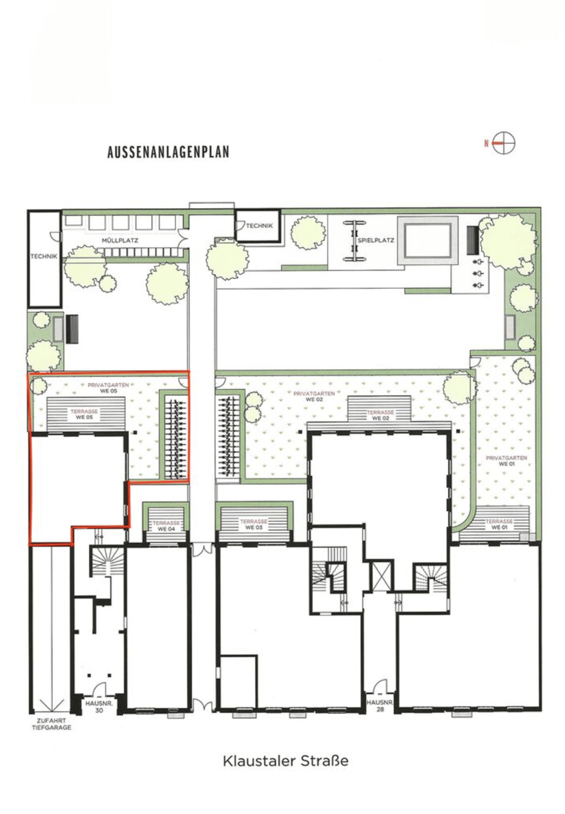 Lageplan im Erdgeschoss