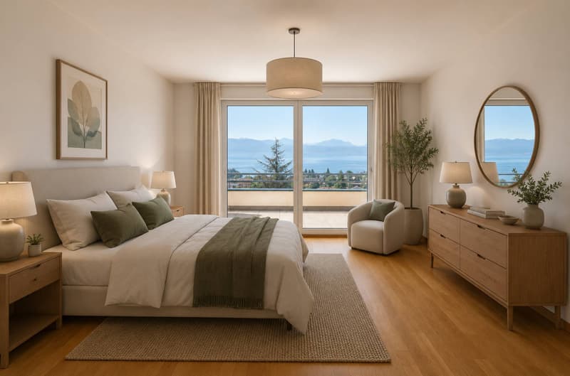 Chambre avec accès au balcon