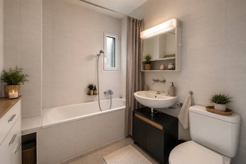 Salle de bains avec WC