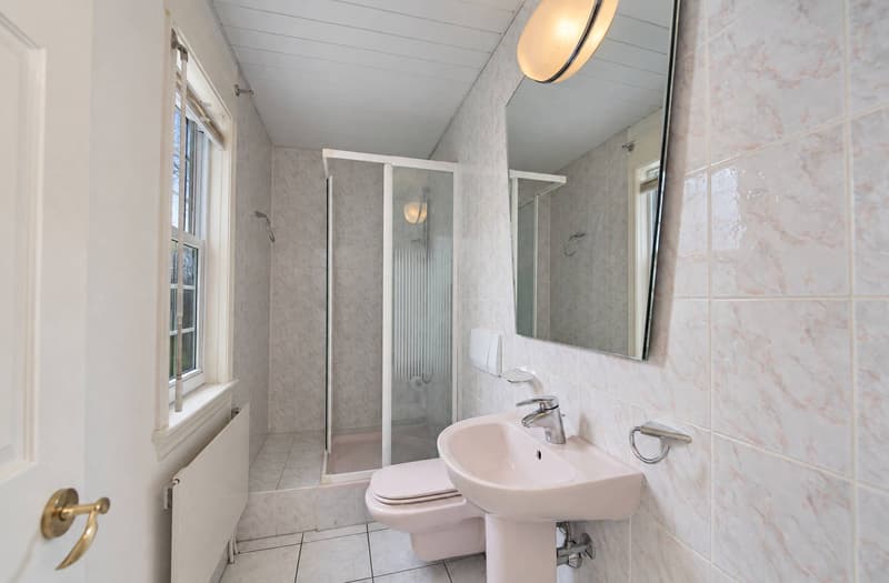 Salle de douche avec WC