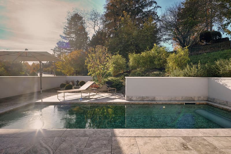 Il giardino interno - Una casa di pietra, luce e acqua. (13)