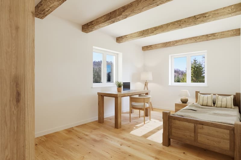 NATURAL JEWEL: 3,903 m² meadow with 1 approved house & small animal barn, 100% self-sufficient, natural woodland clearing (13)