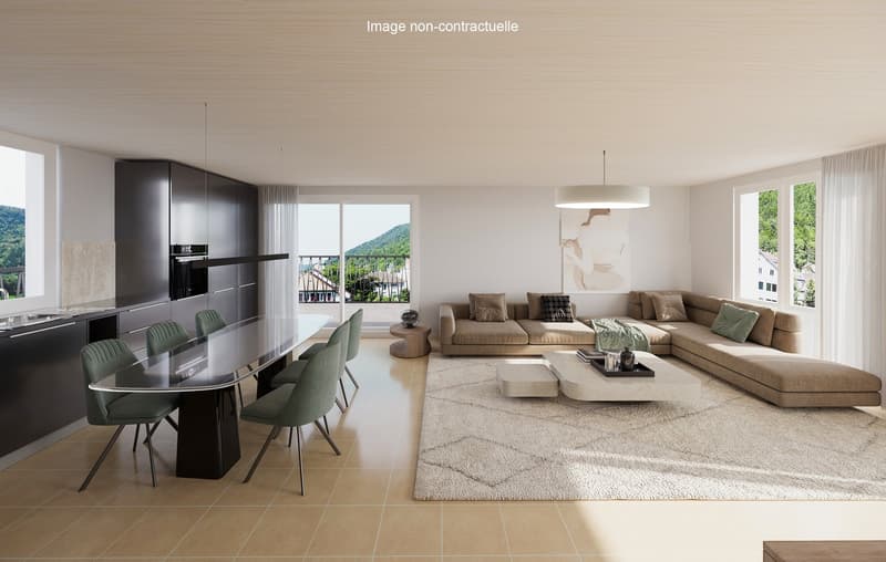 Somptueux attique de 3,5 pièces dans une nouvelle construction à Saint-Imier (1)