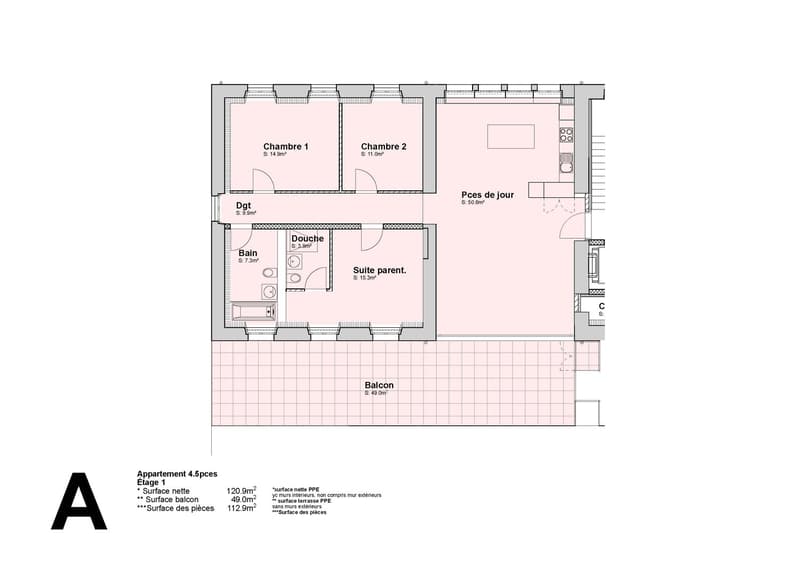 Wohnung mit 4,5 Zimmern in einer Neubau in Saint-Imier (4)