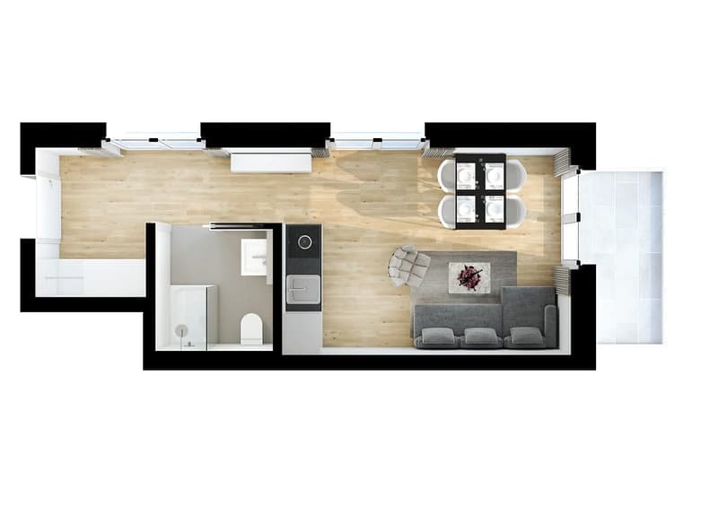Möblierte 1-Zimmer-Wohnung mit Terrasse in Dübendorf (1)