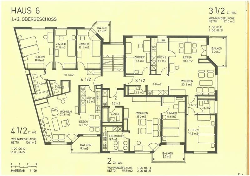 Grundriss (rechte Wohnung)