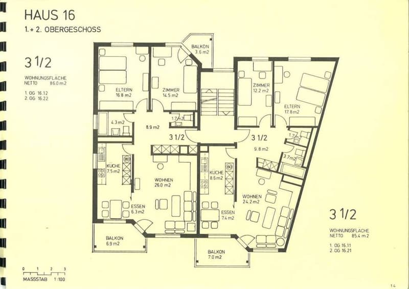 Grundriss (linke Wohnung)