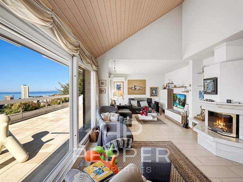Rare duplex en attique avec vue panoramique sur le Léman et les Alpes (5)
