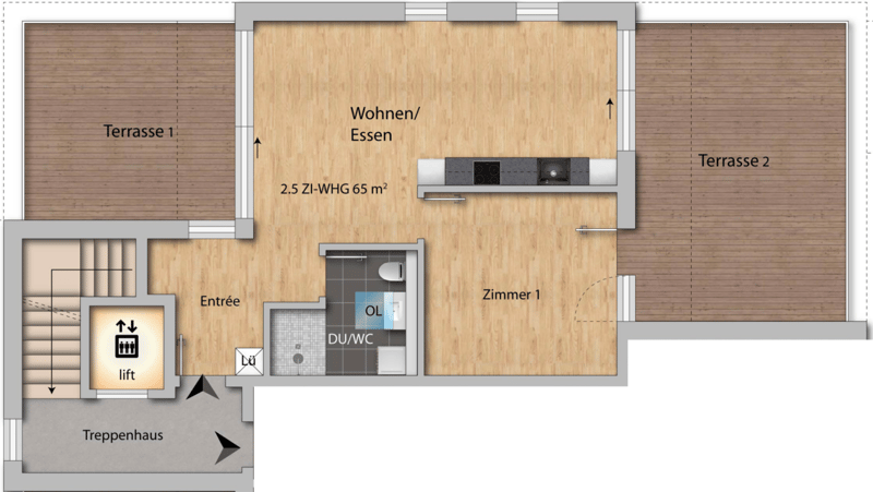 Grundrissplan Wohnung Nr. 3.2