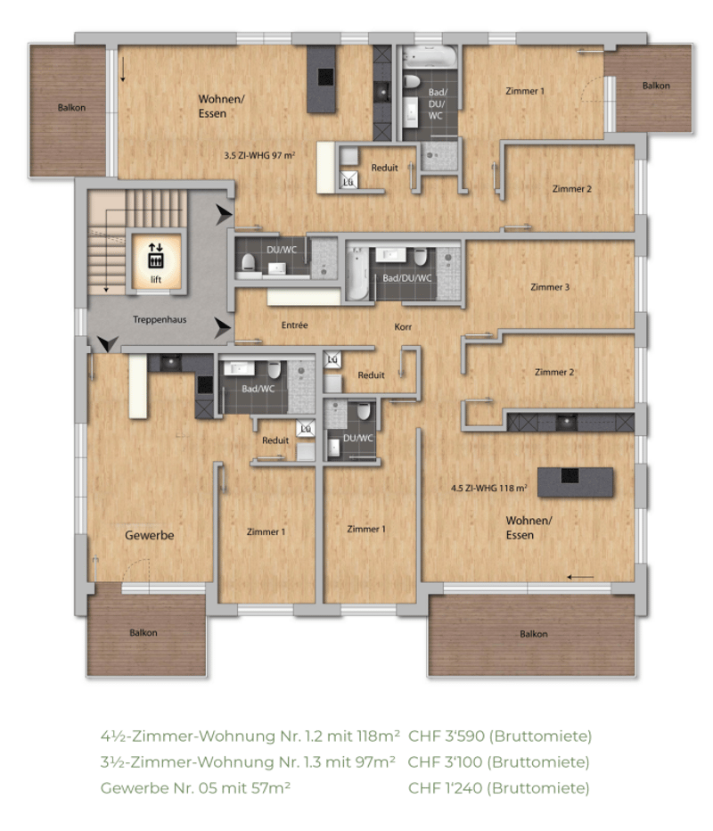 Grundrissplan 1. Obergeschoss
