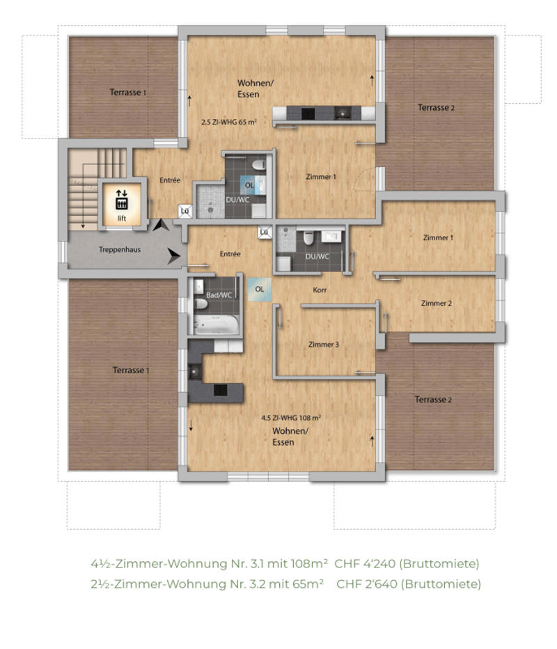 Grundrissplan Attikageschoss