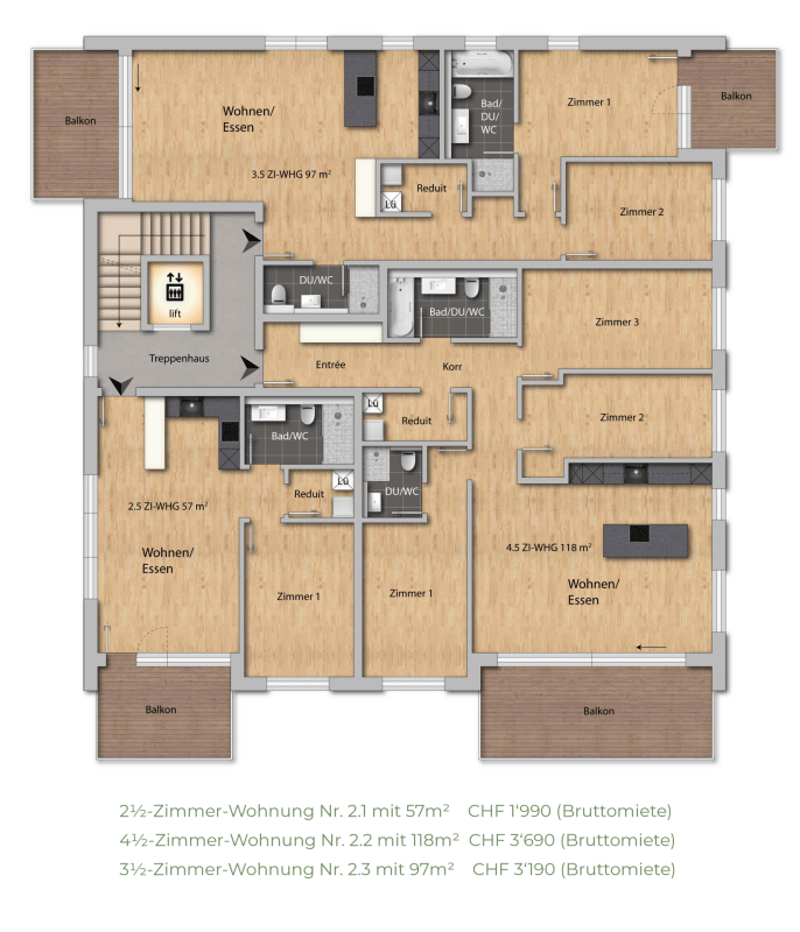Grundrissplan 2. Obergeschoss