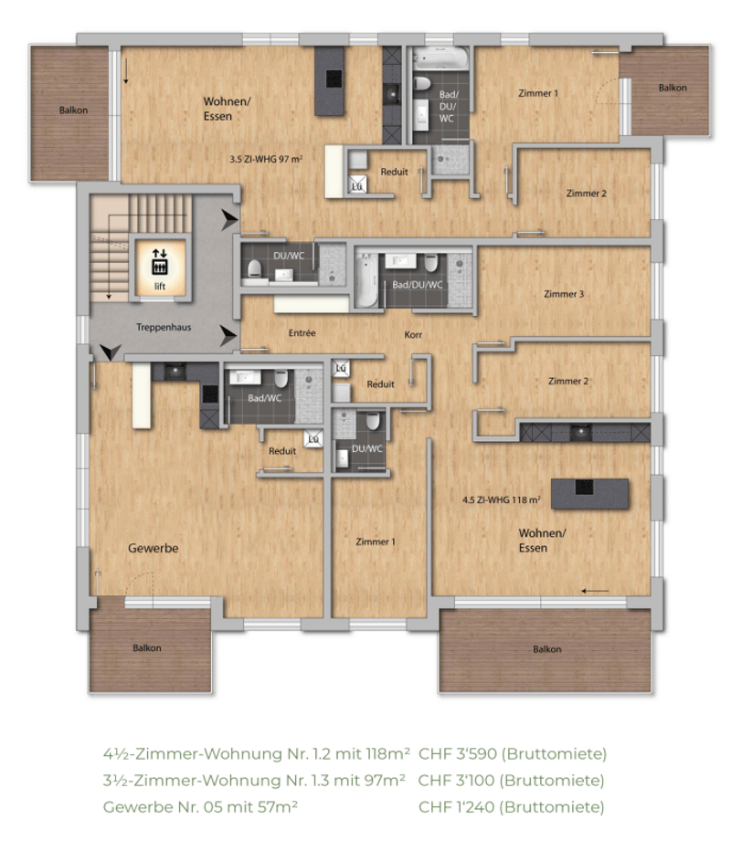Grundrissplan 1. Obergeschoss