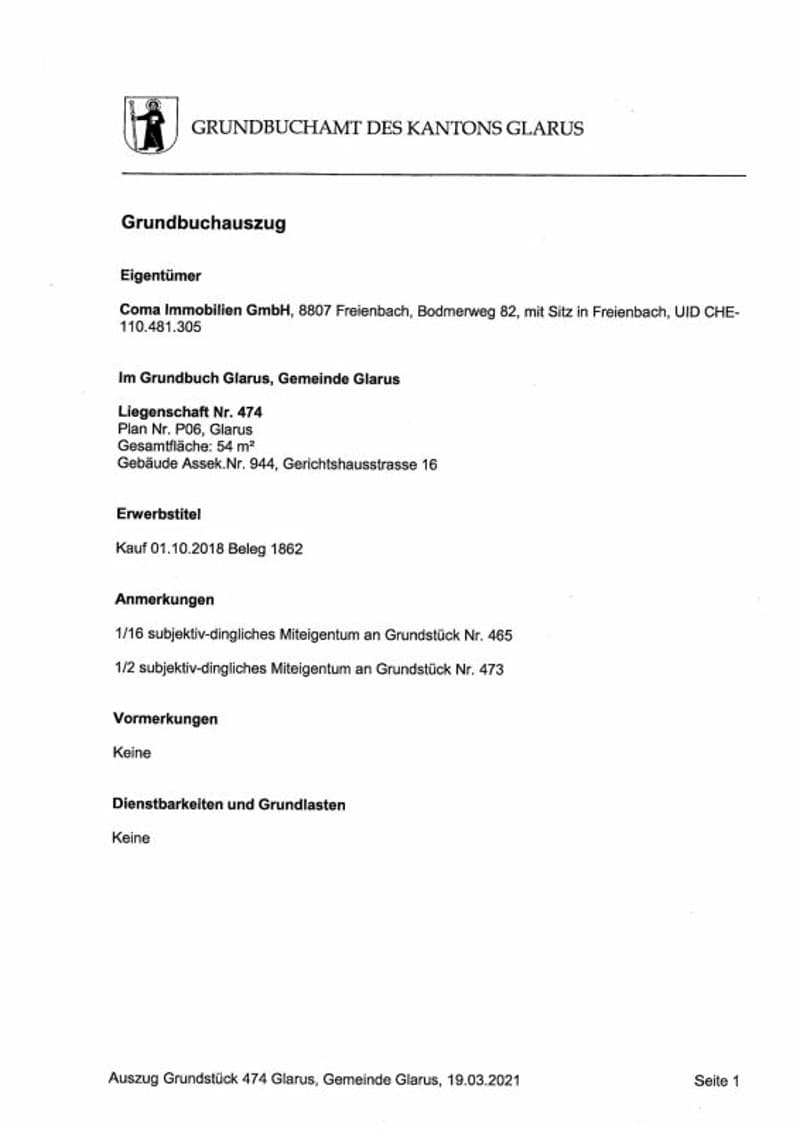 Grundbuchauszug