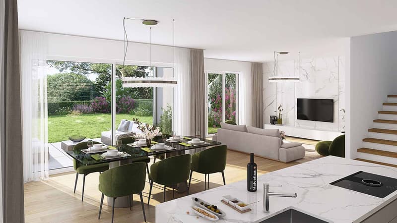 Projet contemporain  Lot A dans un ensemble de deux villas mitoyennes (4)