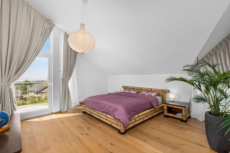 Villa moderne avec piscine et vue sur le lac, les Alpes et le Jura (9)