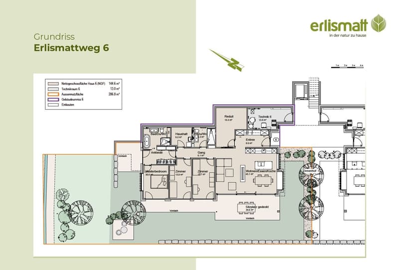 Terrassenhaus Erlismatt Gartenhaus Nr. 6  in Eggenwil bei Bremgarten, Baustart soeben erfolgt (2)