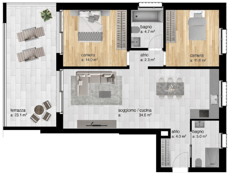 Affittasi nuovi appartamenti 3.5 locali - Res. Greta, Sementina (2)
