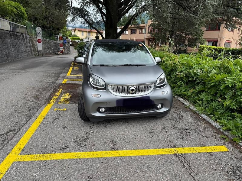 Car parked in parking spot