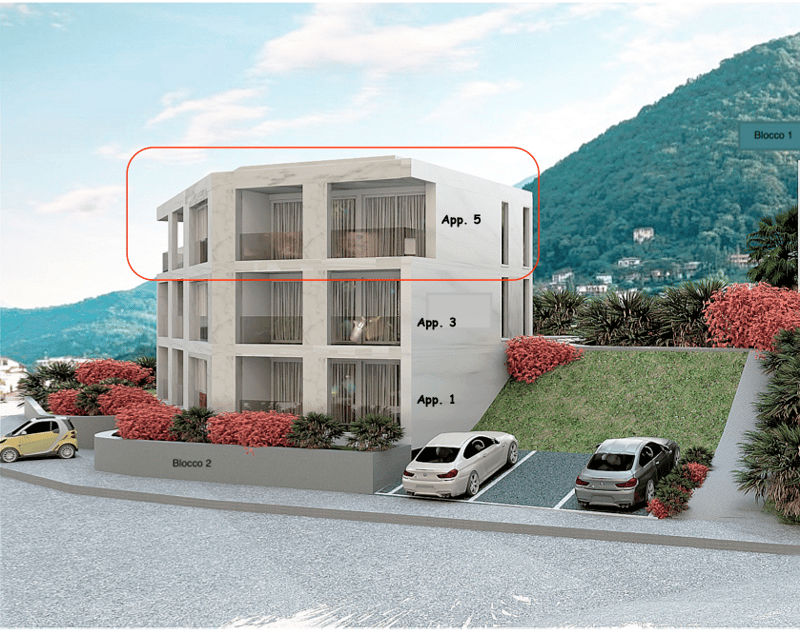 Moderno attico 3.5 locali con terrazze vista lago/monti (3)