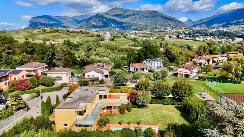 Large modern house with swimming pool and stunning views
