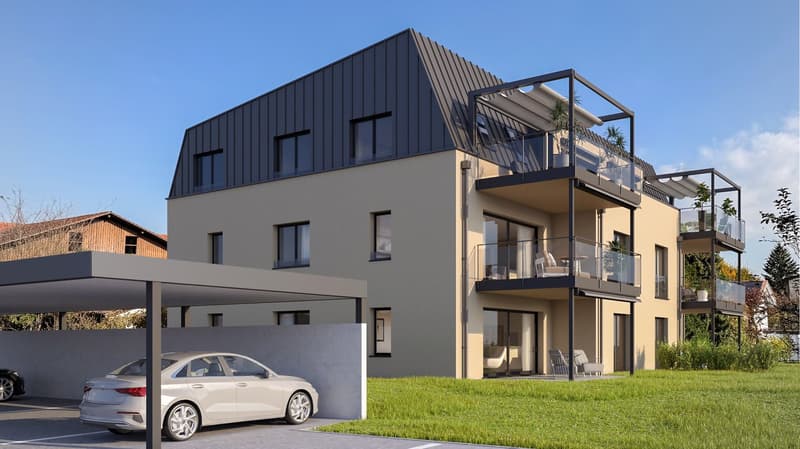 Neubau: 3.5-Zimmer-Dachwohnung mit Hobbyraum und grosszügigem Balkon in Ettingen (2)