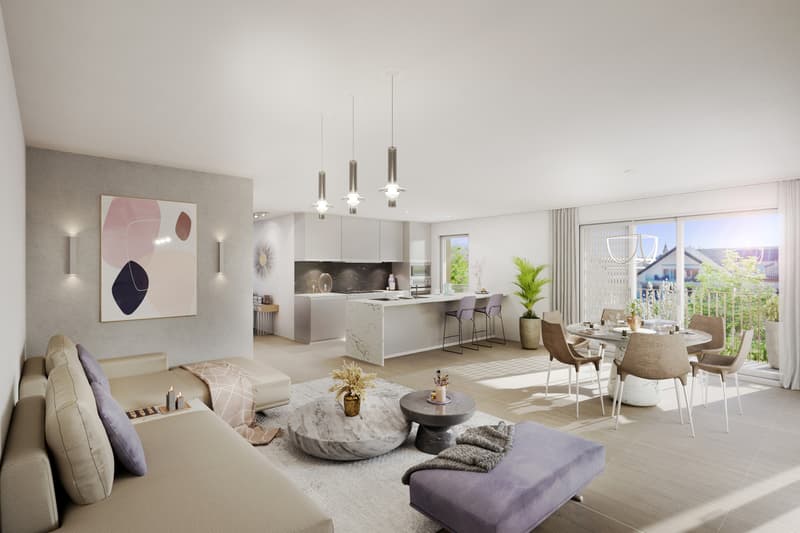 A VENDRE SUR PLANS APPARTEMENT 2,5 PCES (61 M2 PPE) AU 2EME ETAGE (2)