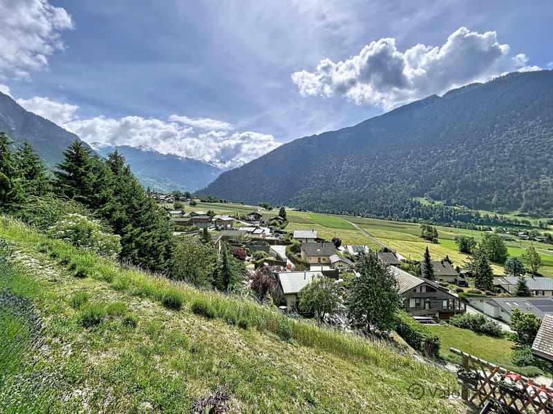 Vue depuis la parcelle direction Val de Bagnes