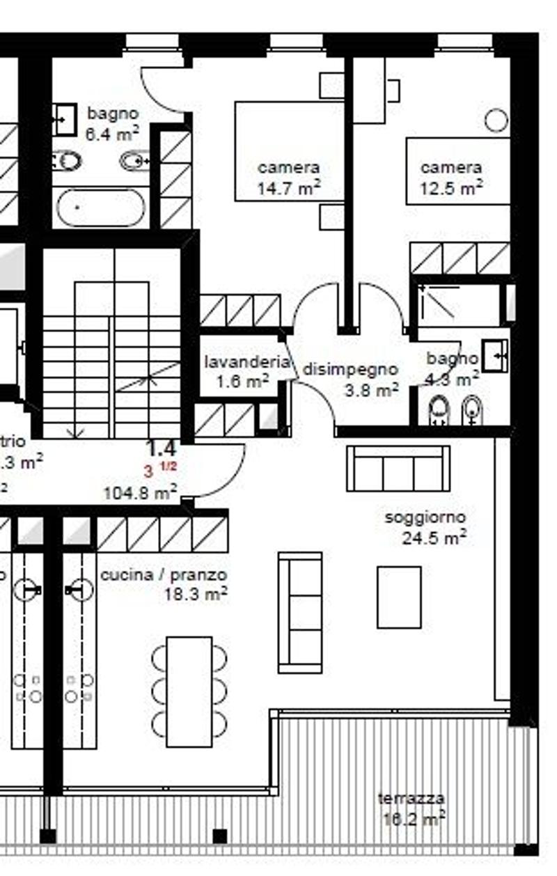 MODERNO 3.5 LOCALI A MASSAGNO CON VISTA APERTA (7)