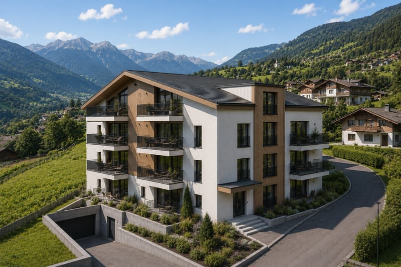 Bewilligtes Neubauprojekt mit 7 Eigentumswohnungen auf der Sonnenterrasse des Wallis (2)