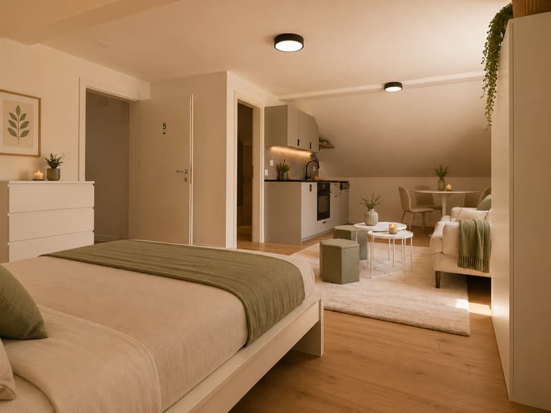 1 Zimmer Wohnung Möbliert ! Frisch Renoviert (1)